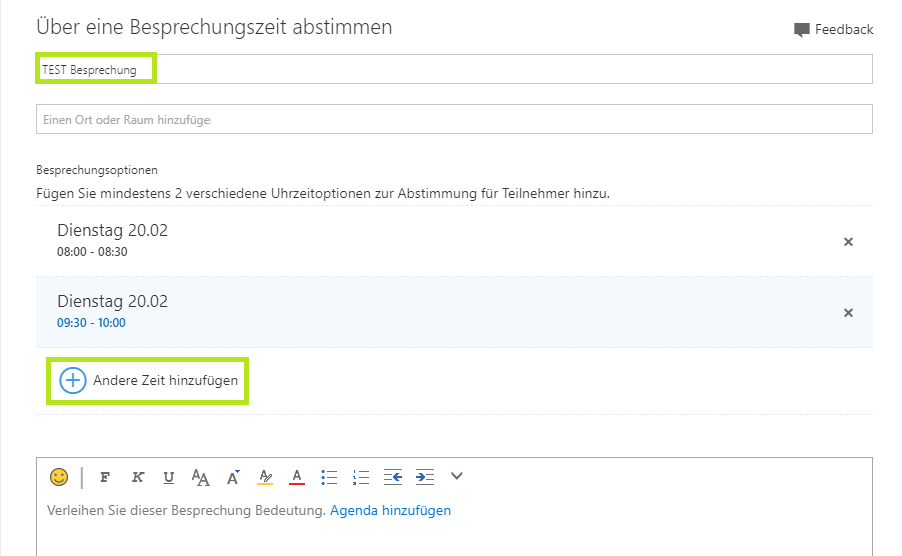 Der Outlook TerminplanungsAssistent