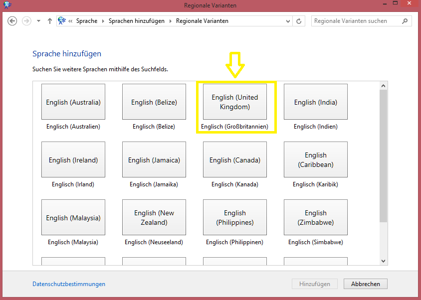 Tastaturlayout ändern